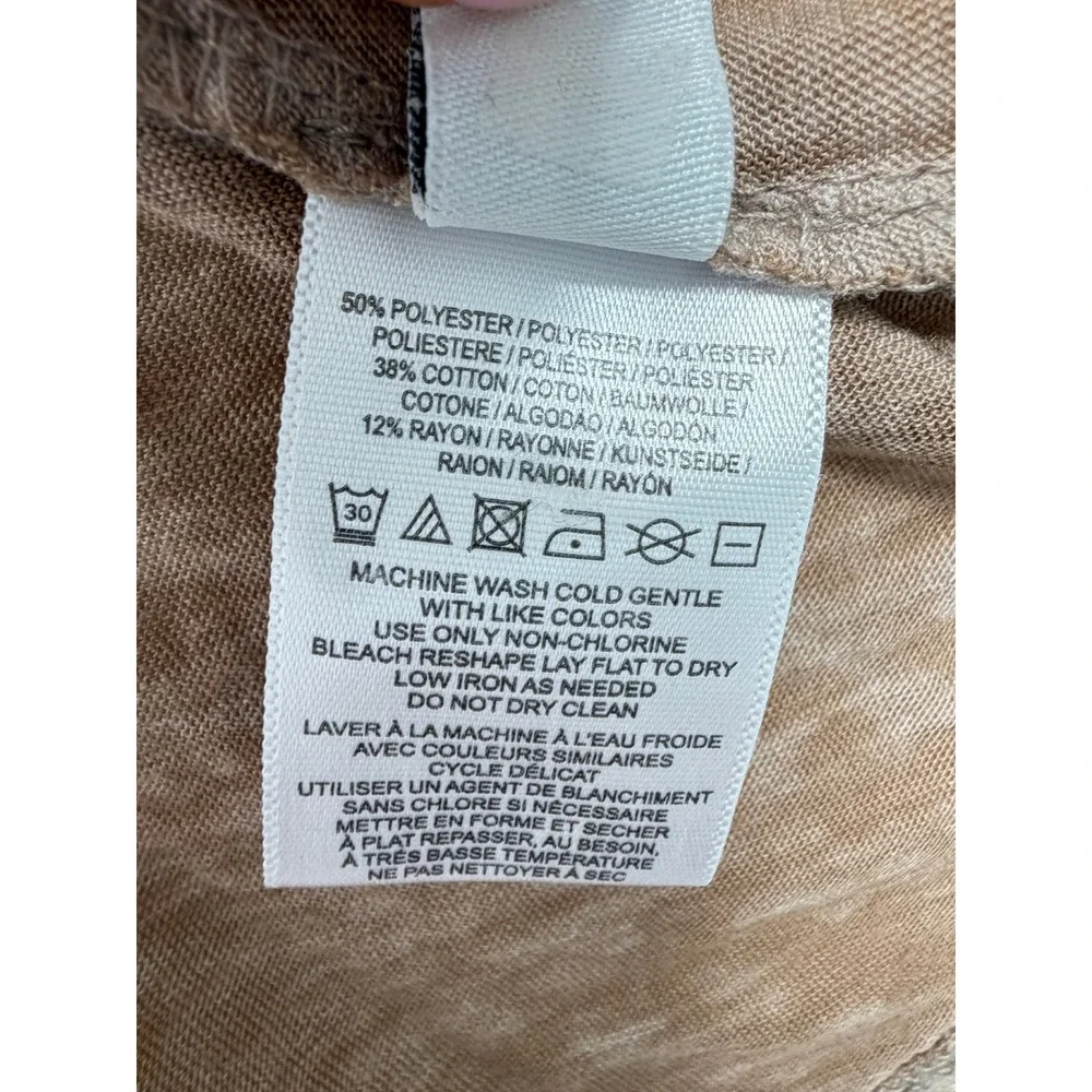 We The Free People Brown Burnout Oversized V-Neck T-Shirt L
